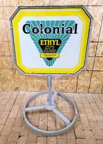 Colonial w/Ethyl Logo Porcelain Curb Sign