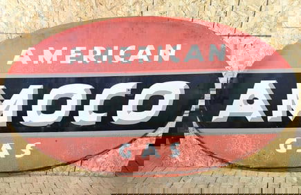 Large Amoco Porcelain Identification Sign