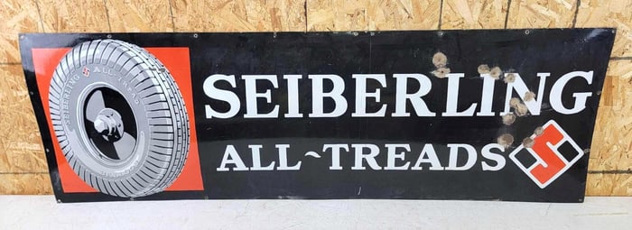 Seiberling (tires) All-Threads w/Logo Porcelain Sign