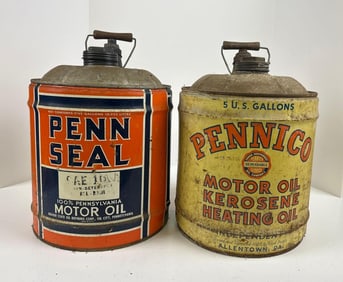 Penn Seal & Pennico Five Gallon Round Metal Farm Cans