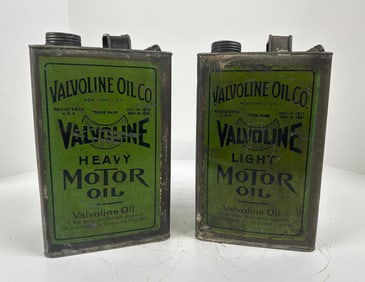 Valvoline Light & Heavy Motor Oil One-Gallon Rectangle Metal Cans