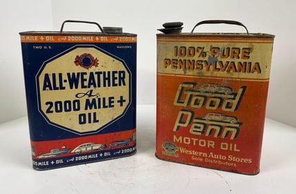 All-Weather & Good Penn w/Vehicles Two-Gallon Rectangle Metal Cans