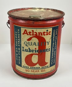 Atlantic Lubricants Five Gallon 90 Gear Oil Metal Bucket