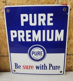 Pure Premium w/Logo Porcelain Pump Sign