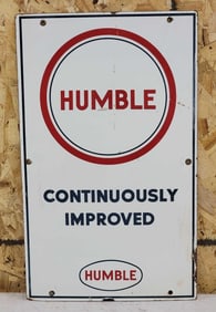 Humble Continuously Improved Porcelain Pump Sign