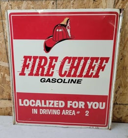(Texaco) Fire Chief Gasoline "Localized for You #2" Metal Sign
