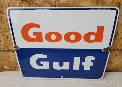 Good Gulf Porcelain Pump Sign