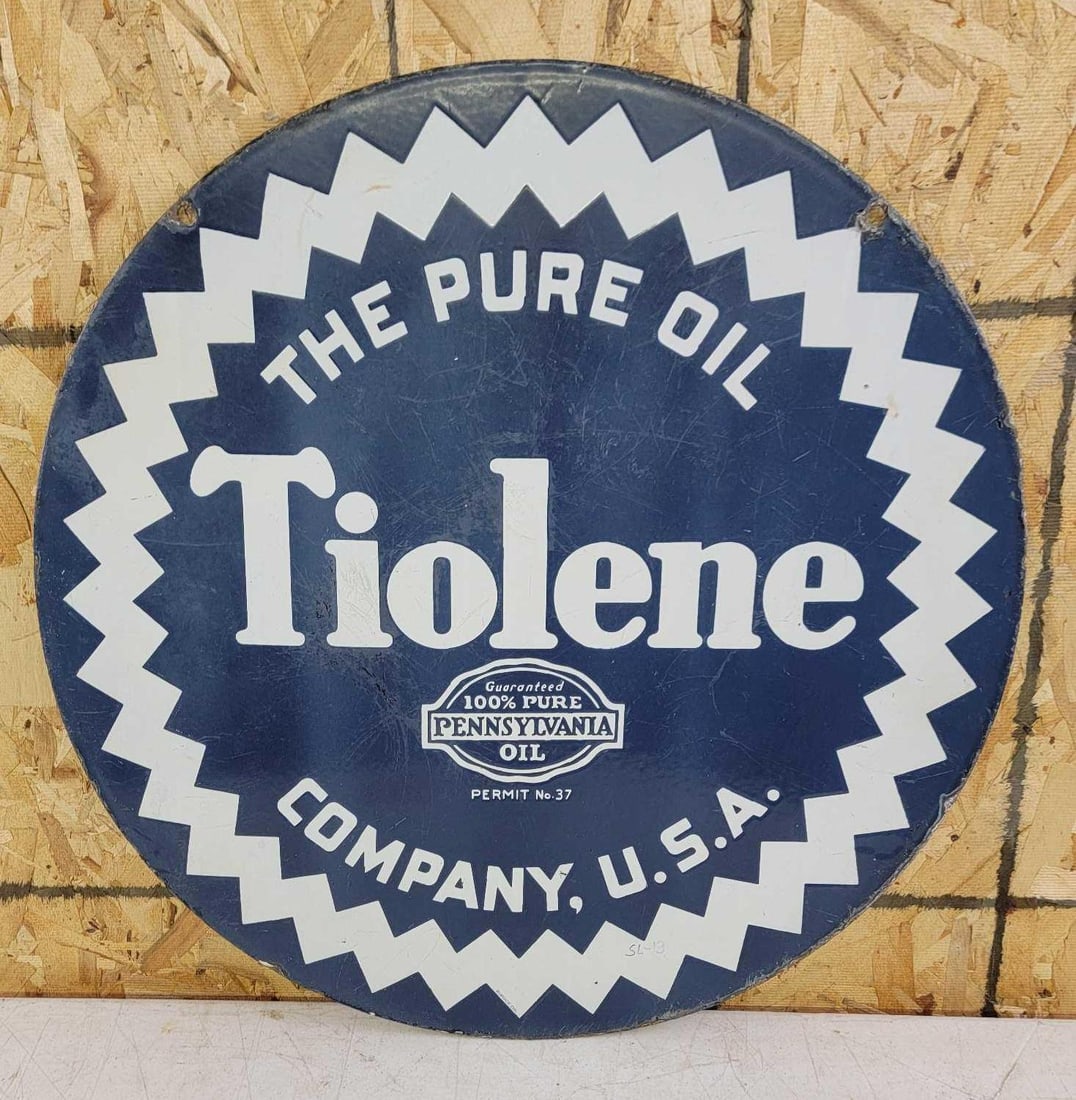 Pure Tiolene w/Sawtooth Logo Porcelain Sign (1 of 4)