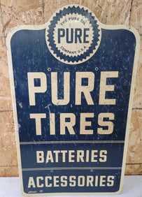Pure Logo Pure Tires Batteries Accessories Metal Sign