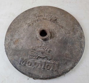 Mobiloil w/Gargoyle Cast Iron Curb Sign Base