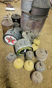 Large Lot of Rocker Cans, Early Cans, Pots and more