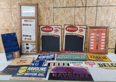 15-Piece Lot of Framed Items, Metal Signs and more