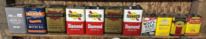 7-Two & Half Gallon 4-One Gallon Metal Cans
