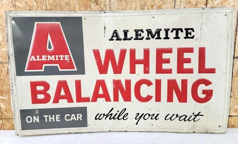 Alemite Wheel Balancing Metal SIgn
