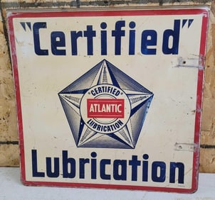 Atlantic Certified Lubrication w/Logo Metal Sign