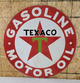 Texaco Gasoline & Motor Oil Porcelain Sign not completed