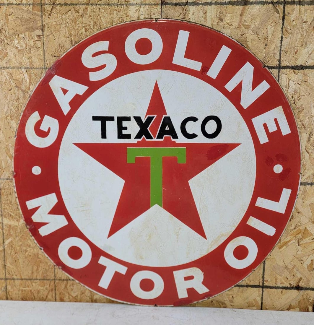 Deep Rock Gasoline & Motor Oils Porcelain Sign W/