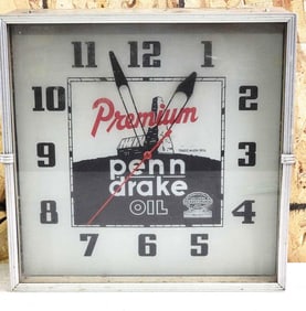 Penn Drake Oil Lighted Clock