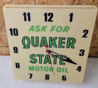 Ask for Quaker State Motor Oil Molded Plastic Clock