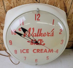 Walker's Ice Cream Lighted Clock