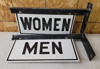 Men & Women Metal Signs with Brackets