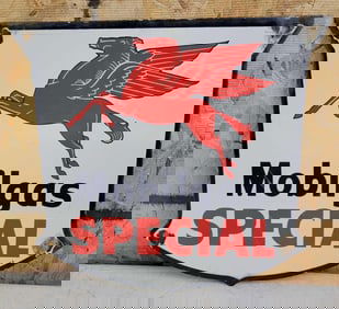 Mobilgas Special w/Pegasus Porcelain Pump Sign