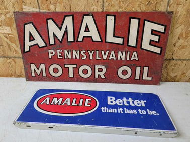 2-Amalie Motor Oil Metal Signs