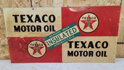 Texaco Motor Oil Insulated Metal Sign