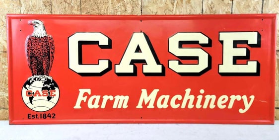 Case Farm Machinery w/Ole Abe Logo Metal Sign