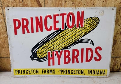 Princeton Hybrids w/Ear of Corn Metal Sign