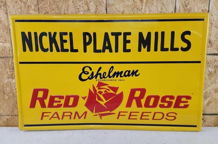 Eshelman Red Rose Farm Feeds w/Logo Metal Sign