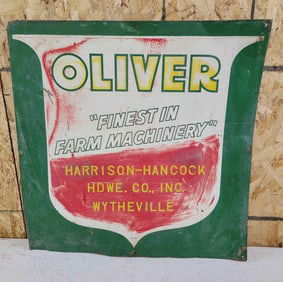 Oliver "Finest in Farm Machinery" Shield Logo Metal Sign (TAC)