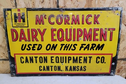 McCormick Dairy Equipment "Used on this Farm" Metal Sign