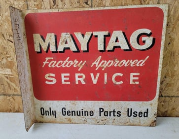 Maytag Factory Approved Service Metal Flange Sign