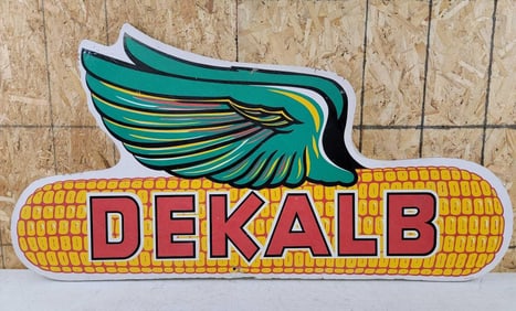 Large Dekalb w/Winged Ear of Corn Wood SIgn