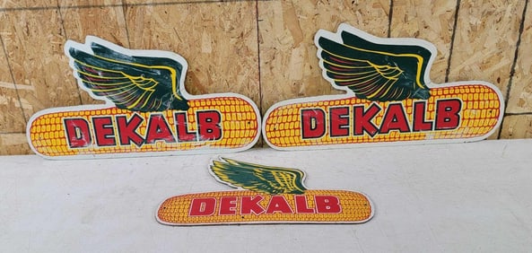 3-Dekalb Winged Ears of Corn Masonite Signs