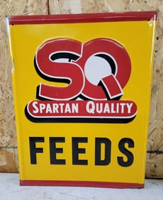 Spartan Quality Feed Metal Sign