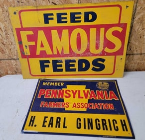 Famous Feeds & PA Farm Bureau Metal Signs
