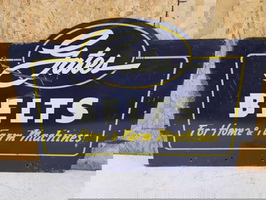 Gates Belts Metal Rack Sign