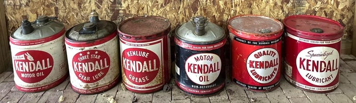 6-Kendall Five Gallon Round Metal Cans