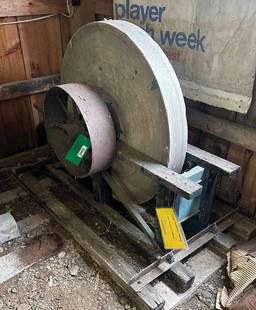 Large Sandstone Wheel: out of Star Furniture Company. This Lot must be picked up in Tidioute, PA on September 18 - 22.