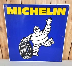 Michelin w/Bibendum & Tire Metal Sign (TAC)