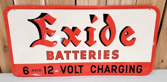 Exide Batteries 6 & 12 Volt Charging Metal Sign (TAC)