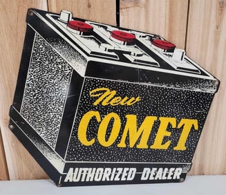 New Comet (battery) Authorized Dealer Metal Sign (TAC)