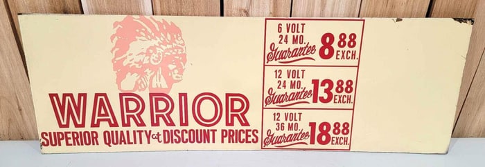 Warrior (battery) Masonite Sign (TAC)