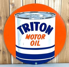 (Union) Triton Motor Oil w/Can Image Metal Sign (TAC)