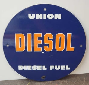 Union Diesol Diesel Fuel Porcelain Pump Sign (TAC)