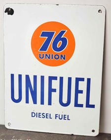 Union 76 Unifuel Diesel Fuel Porcelain Pump Sign (small)(TAC)