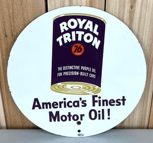 Union 76 Royal Triton Porcelain Sign (TAC)