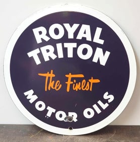 (Union) Royal Triton The Finest Motor Oil Porcelain Rack Sign (TAC)